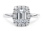 Hampstead Halo Platinum Emerald Engagement Ring