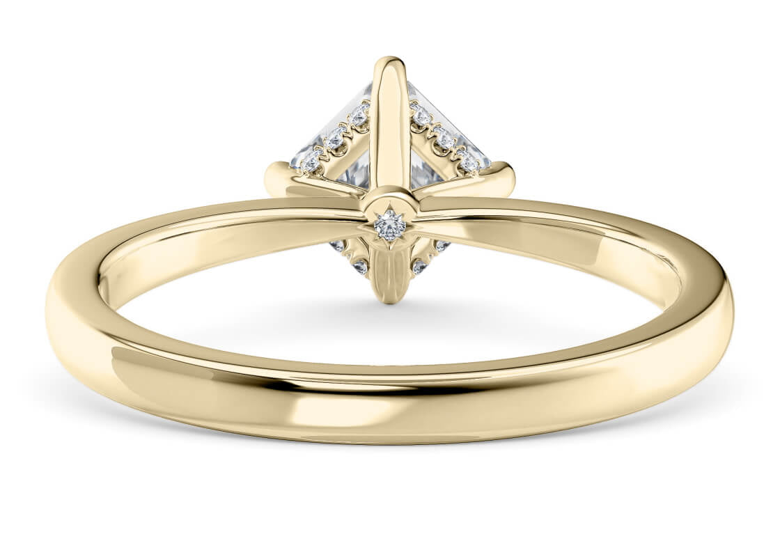 Starlight Compass Solitaire Yellow Gold 18k Asscher Engagement Ring
