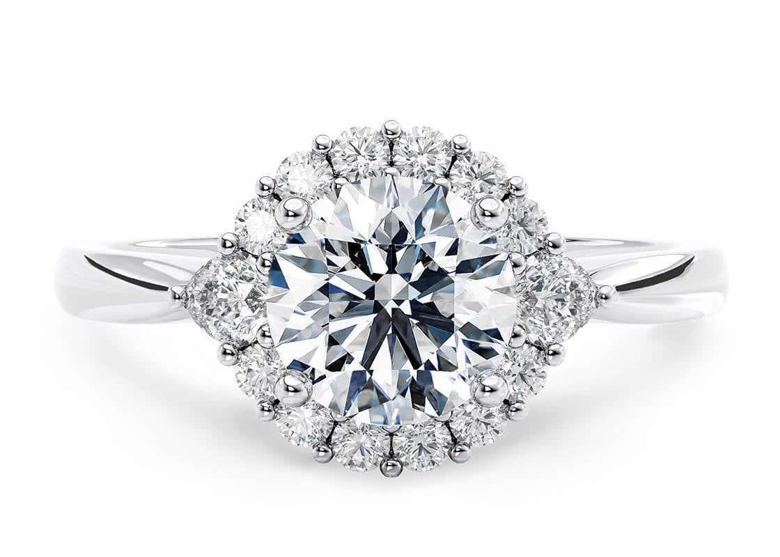 Hampstead Halo Platinum Round Engagement Ring