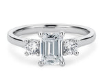 Roma Trilogy Platinum Emerald Engagement Ring
