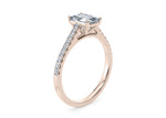 1477 Vintage Rose Gold 18k Emerald Engagement Ring