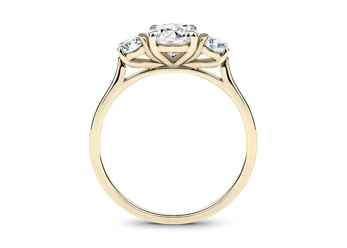 Roma Trilogy Yellow Gold 18k Round Engagement Ring