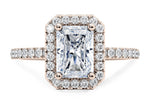 Isabella Halo Rose Gold 18k Radiant Engagement Ring