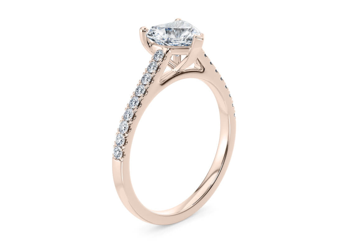 1477 Vintage Rose Gold 18k Heart Engagement Ring