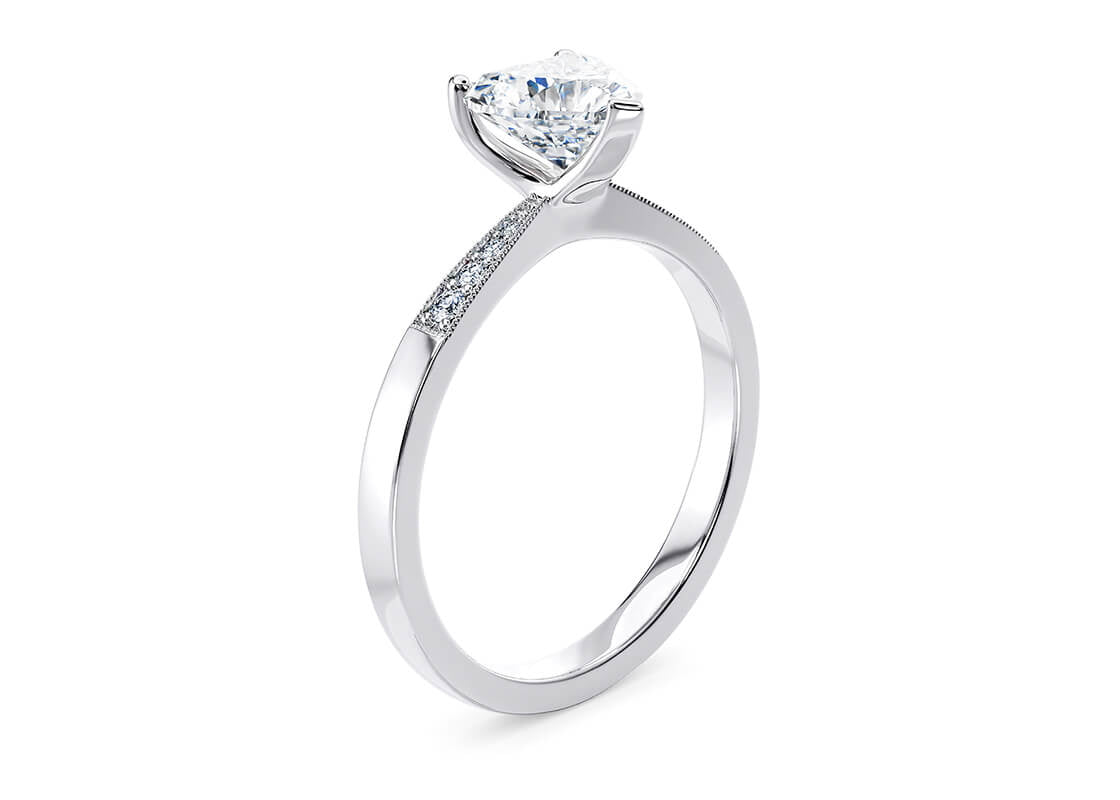 Delicacy Vintage Platinum Heart Engagement Ring