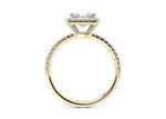 Isabella Halo Yellow Gold 18k Princess Engagement Ring