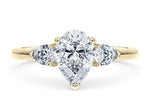 Florence Trilogy Yellow Gold 18k Pear Engagement Ring