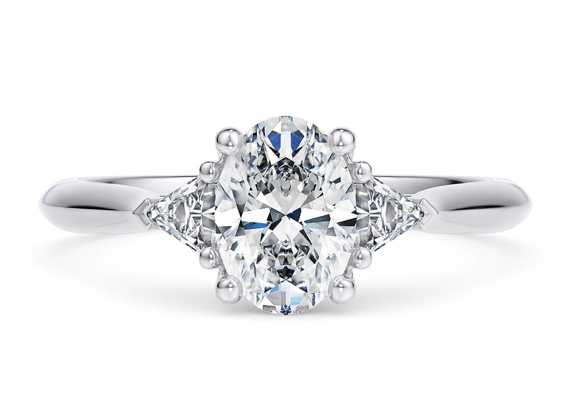 Paris Trilogy Platinum Oval Engagement Ring