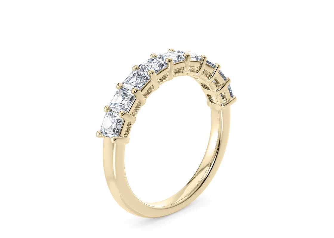 Regent Asscher Half Set Yellow Gold 18k Natural Eternity Ring