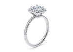 Isabella Halo Platinum Asscher Engagement Ring