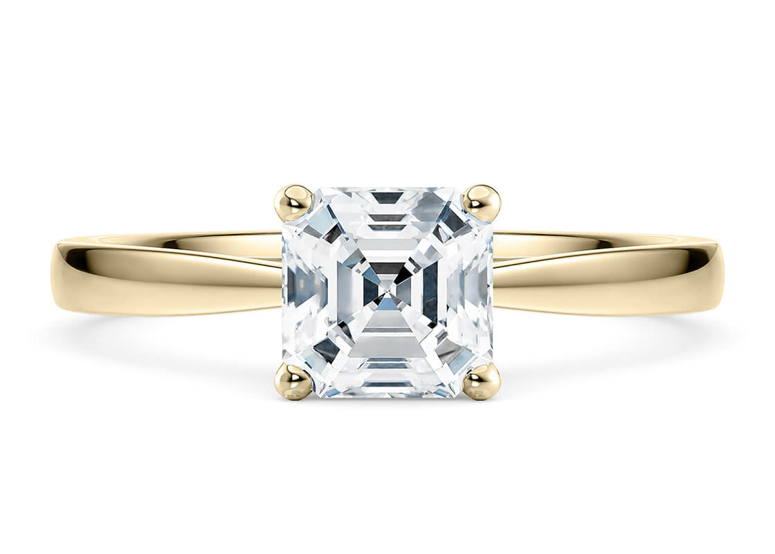 Delicacy Solitaire Yellow Gold 18k Asscher Engagement Ring