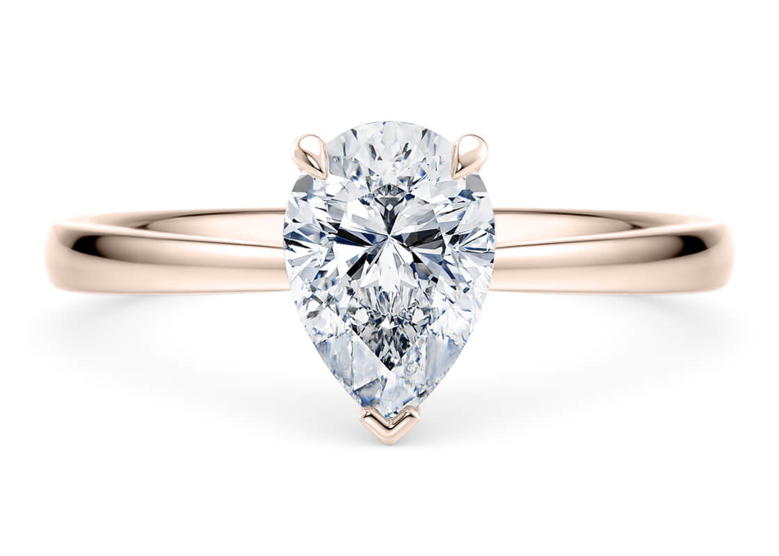 Starlight Solitaire Rose Gold 18k Pear Engagement Ring
