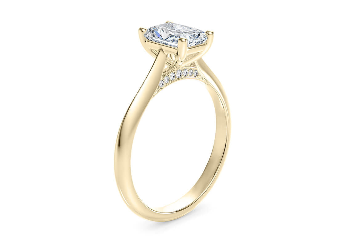 Iris Solitaire Yellow Gold 18k Radiant Engagement Ring