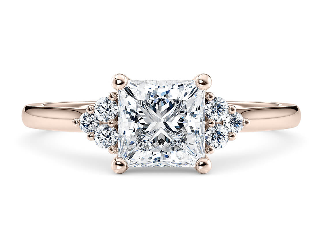 Rosa Vintage Rose Gold 18k Princess Engagement Ring