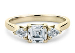 Barcelona Trilogy Yellow Gold 18k Asscher Engagement Ring