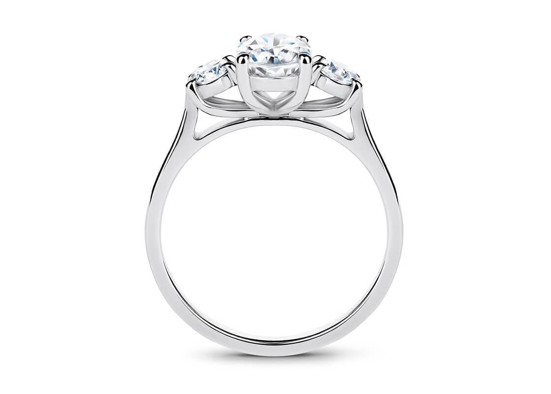 Roma Trilogy Platinum Oval Engagement Ring