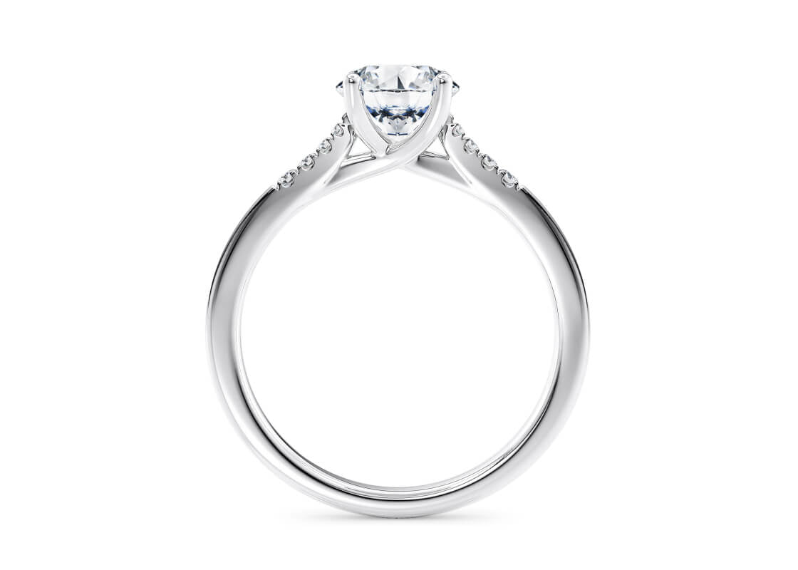 Thea Diamond Band Platinum Round Engagement Ring