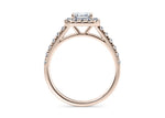 Medici Halo Rose Gold 18k Asscher Engagement Ring