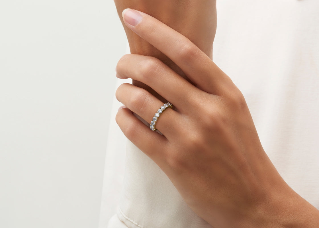 Mayfair Half Set Yellow Gold 18k Lab Grown Eternity Ring