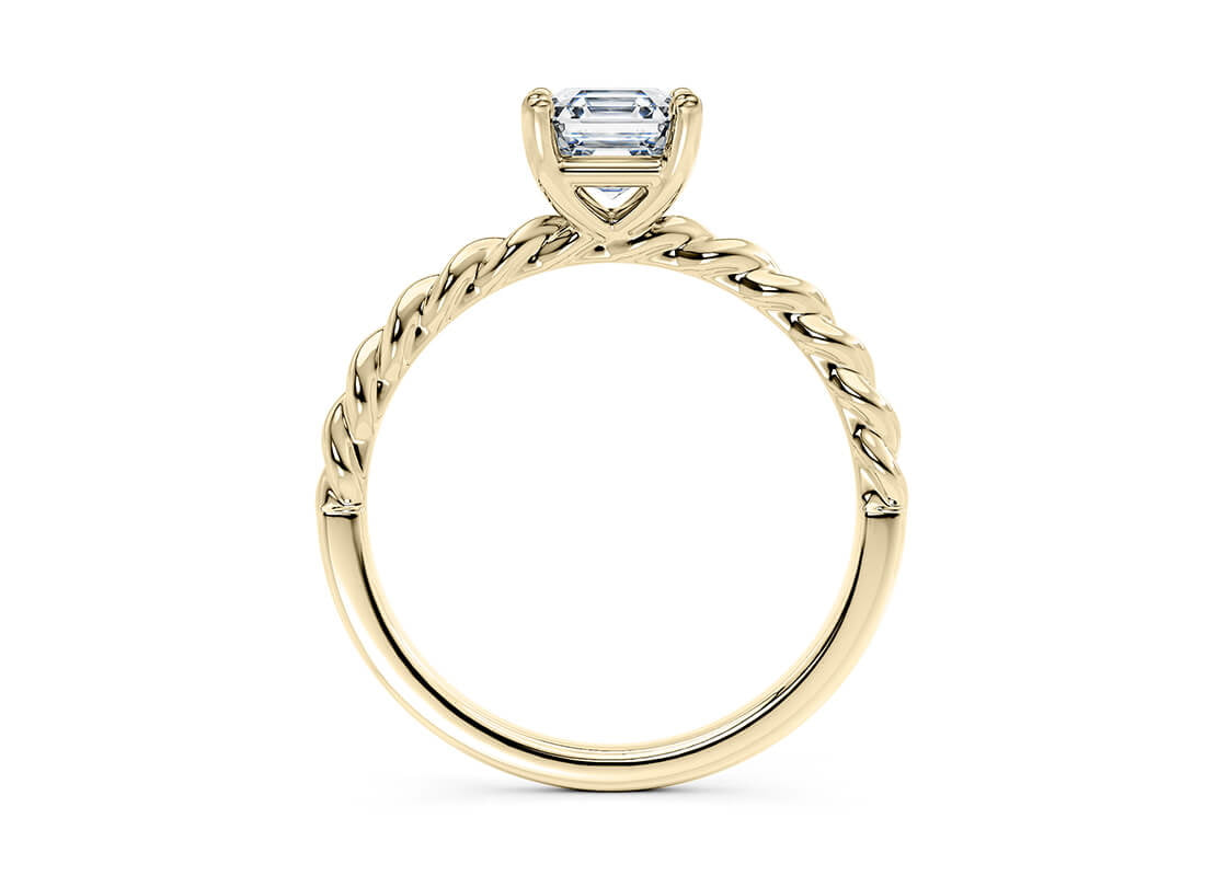 Ascot Solitaire Yellow Gold 18k Asscher Engagement Ring