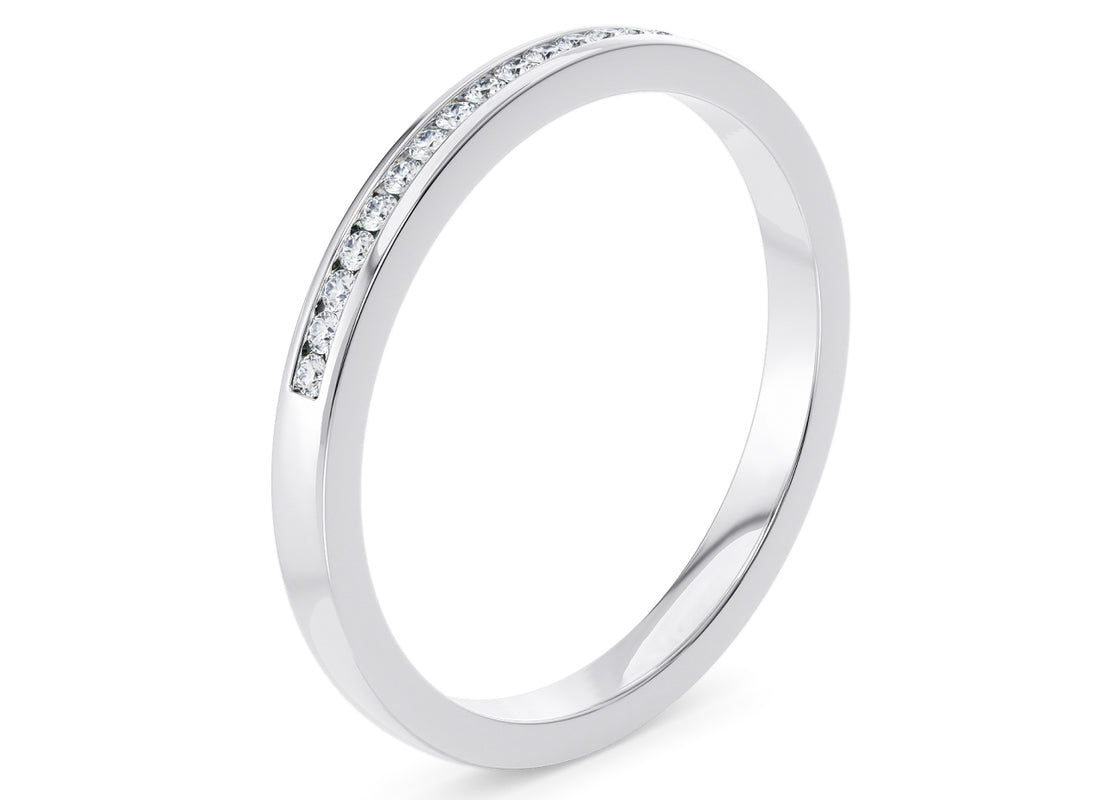 Adarna White Gold 18k Half Set Eternity Ring