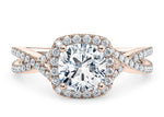 Bellatrix Halo Rose Gold 18k Cushion Engagement Ring