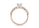 Lyra Diamond Band Rose Gold 18k Cushion Engagement Ring