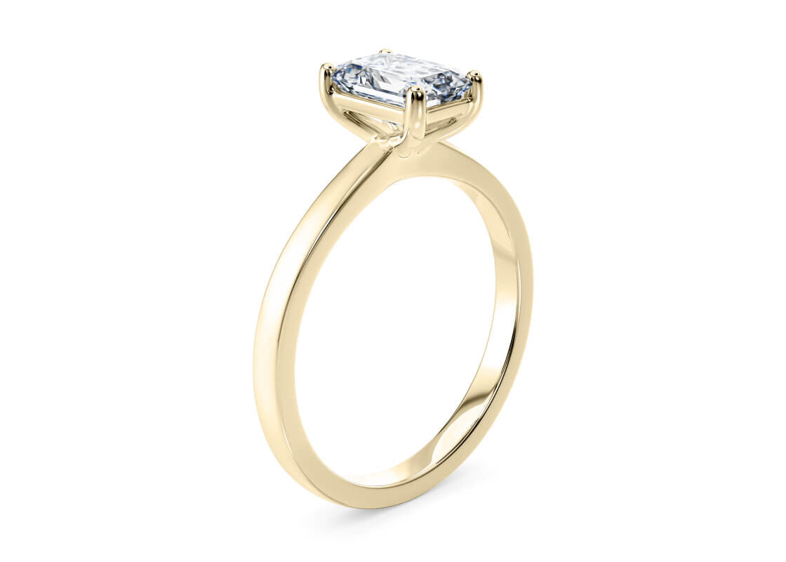 1477 Classic Solitaire Yellow Gold 18k Emerald Engagement Ring
