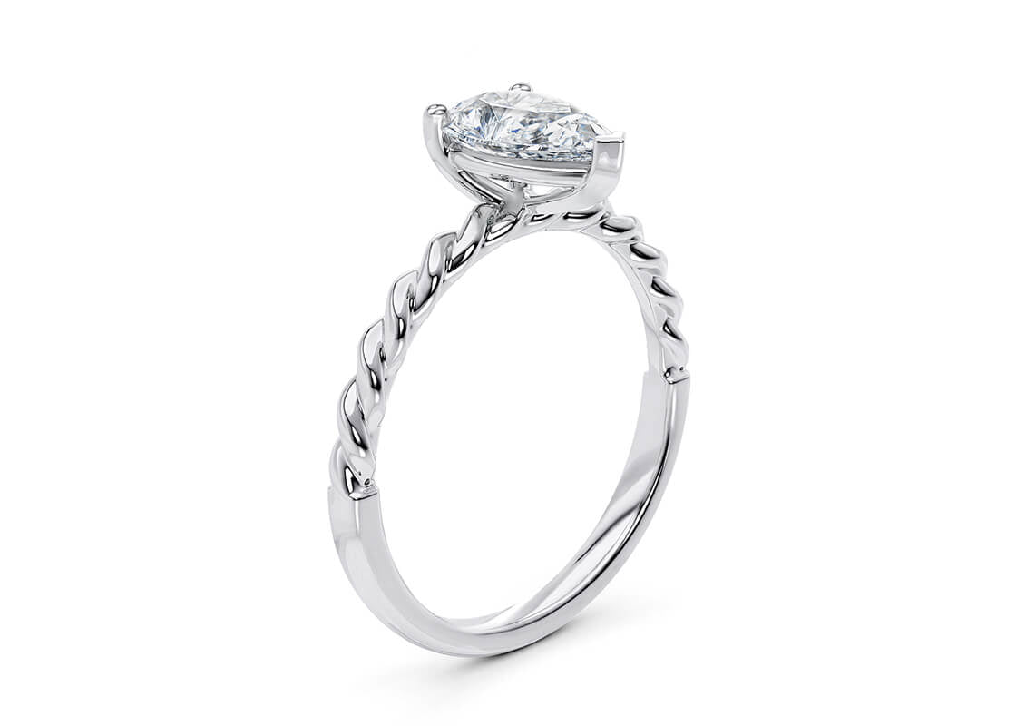 Ascot Solitaire Platinum Pear Engagement Ring