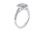 Medici Halo Platinum Cushion Engagement Ring