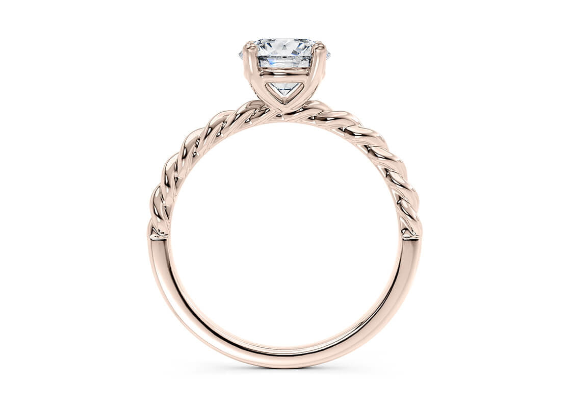Ascot Solitaire Rose Gold 18k Round Engagement Ring