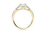 Alexandria Trilogy Yellow Gold 18k Princess Engagement Ring