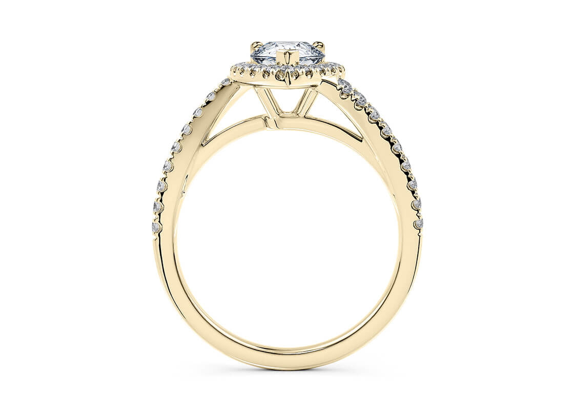 Kew Halo Yellow Gold 18k Pear Engagement Ring