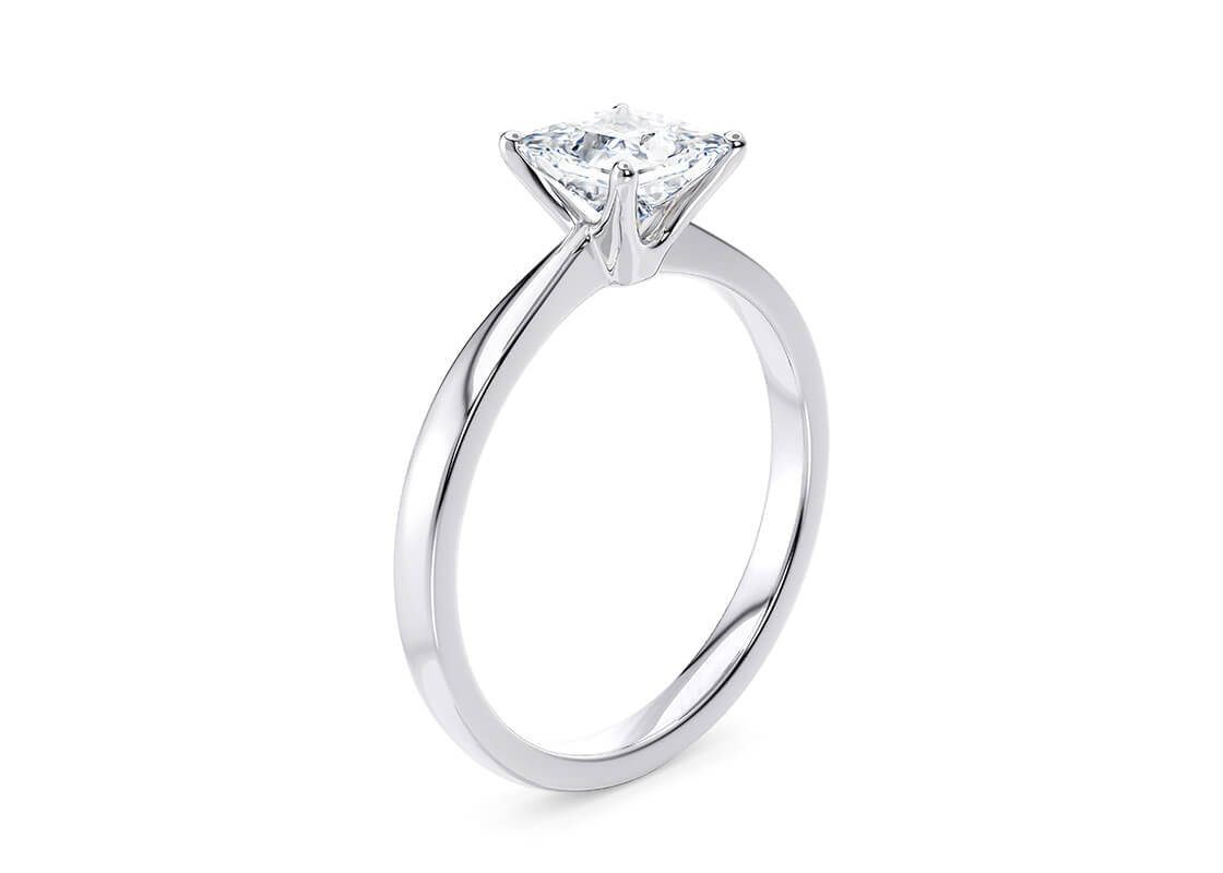 Delicacy Solitaire Platinum Princess Engagement Ring