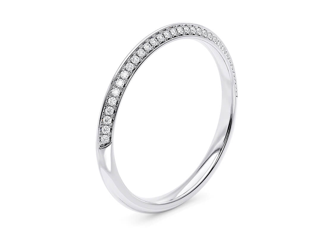 Olympia White Gold 18k Half Set Eternity Ring