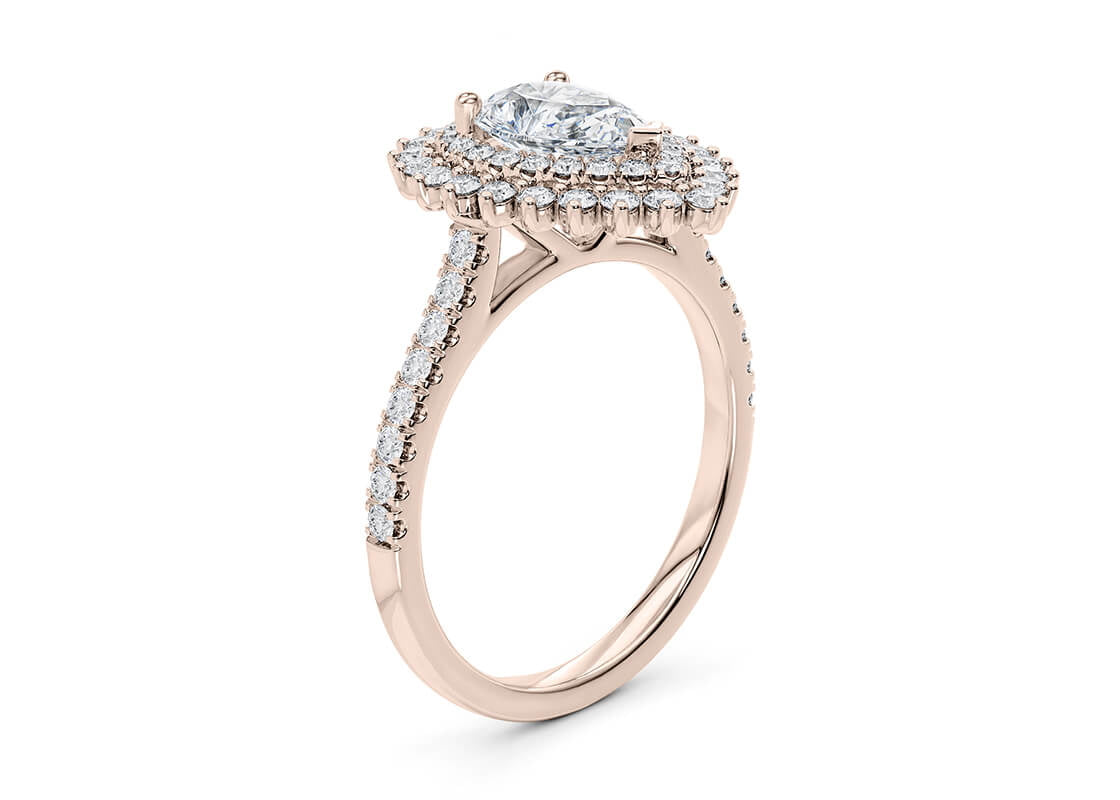 Berkeley Halo Rose Gold 18k Pear Engagement Ring