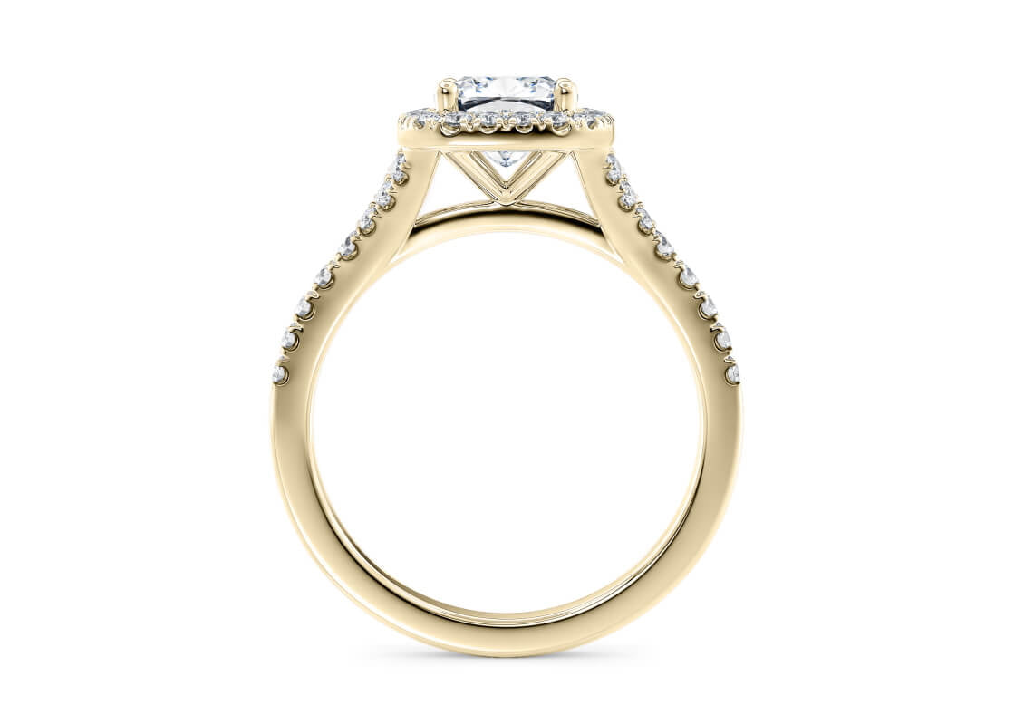 Battersea Halo Yellow Gold 18k Cushion Engagement Ring