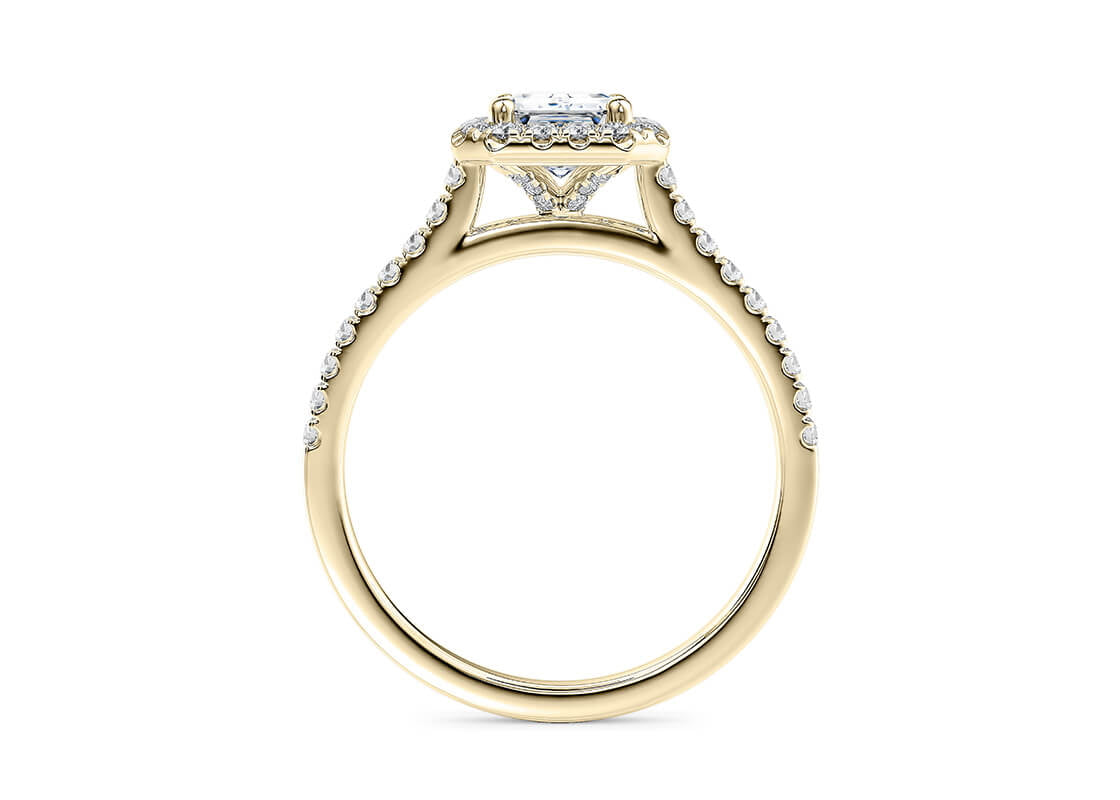 Aphrodite Halo Yellow Gold 18k Emerald Engagement Ring