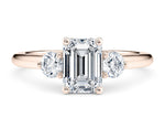 Valencia Trilogy Rose Gold 18k Emerald Engagement Ring