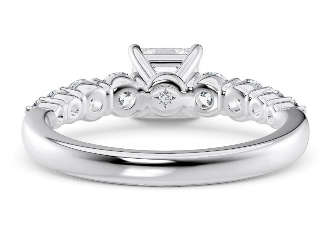 Lyra Diamond Band Platinum Asscher Engagement Ring