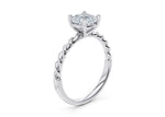 Ascot Solitaire Platinum Cushion Engagement Ring