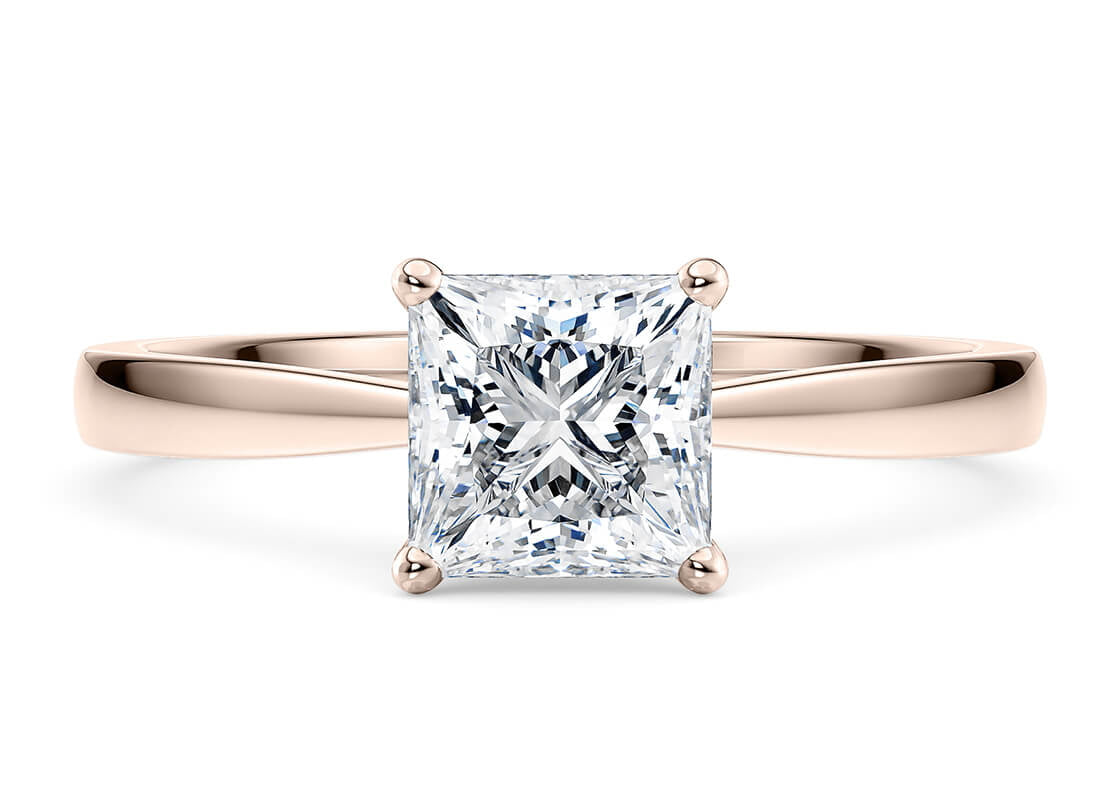 Delicacy Solitaire Rose Gold 18k Princess Engagement Ring