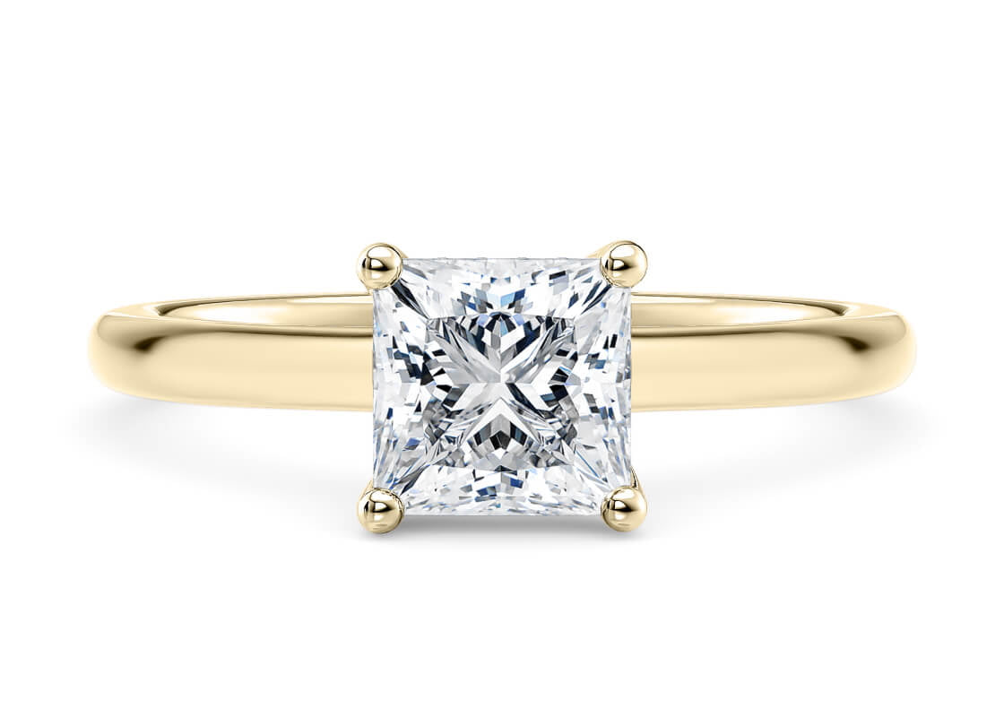 Paloma Solitaire Yellow Gold 18k Princess Engagement Ring