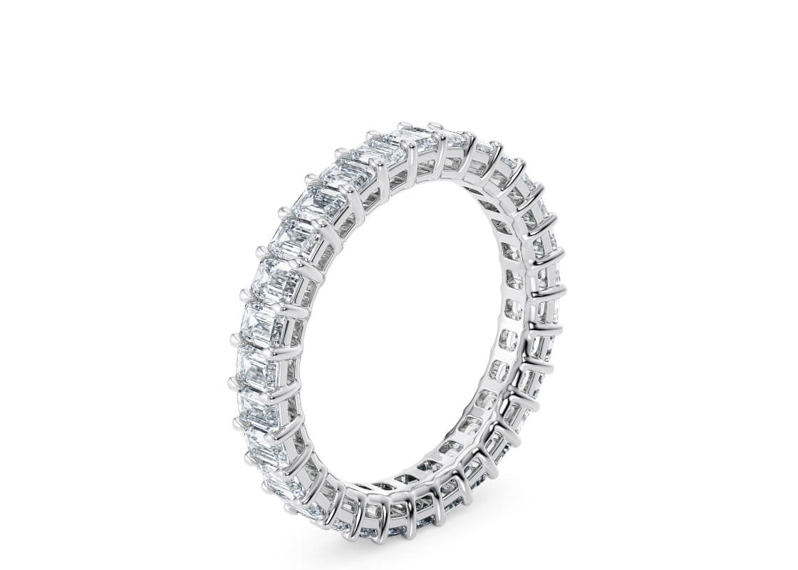 Regent Emerald Full Set White Gold 18k Natural Eternity Ring
