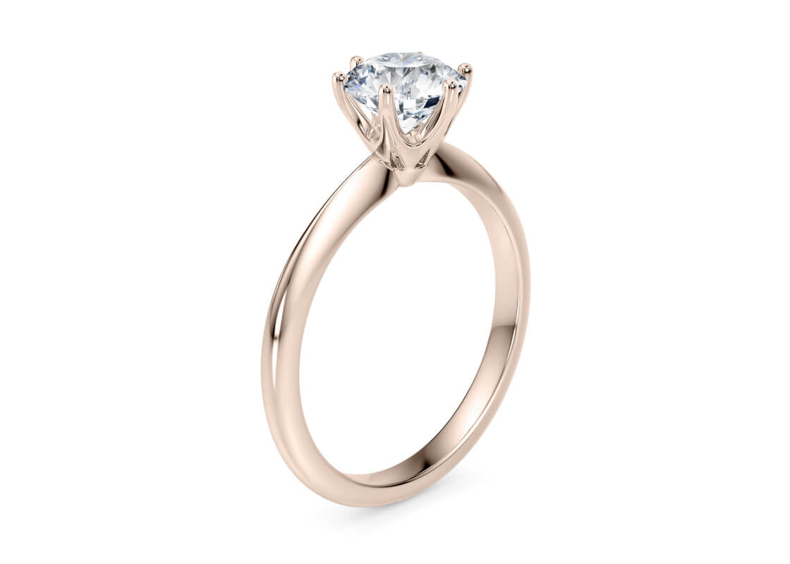 Allure Solitaire Rose Gold 18k Round Engagement Ring