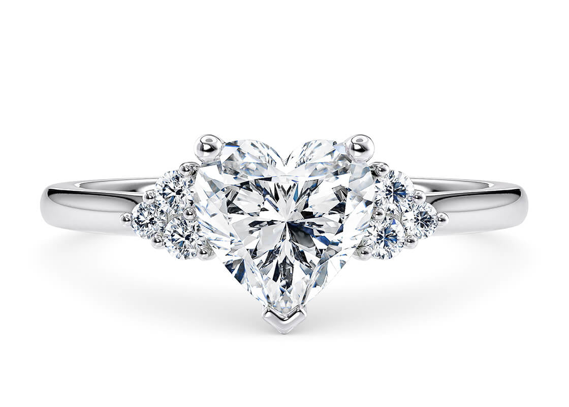 Rosa Vintage Platinum Heart Engagement Ring