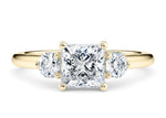 Valencia Trilogy Yellow Gold 18k Princess Engagement Ring