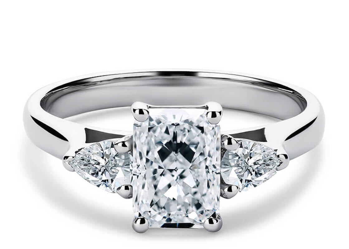 Barcelona Trilogy Platinum Radiant Engagement Ring