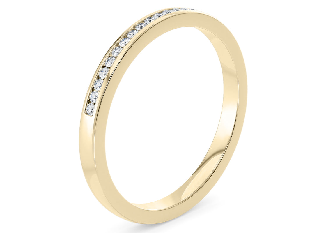 Adarna Yellow Gold 18k Half Set Eternity Ring