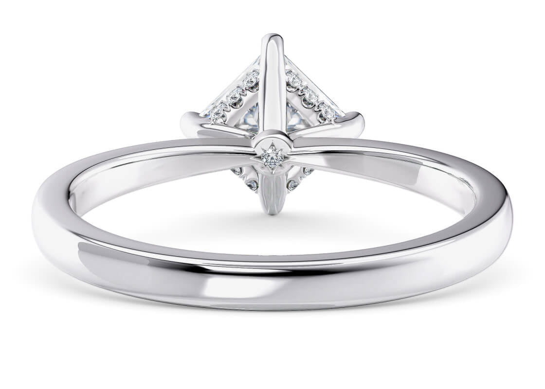 Starlight Compass Solitaire Platinum Princess Engagement Ring